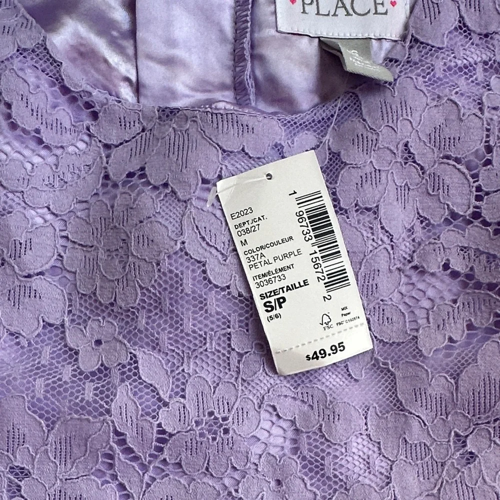 NWT Childrens Place Lavender Lace A line Sleeveless Dress size small 5/6